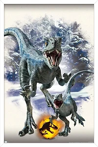 Jurassic World: Dominion - Blue and Beta Focal Wall Poster, 14.725" x 22.375" Framed