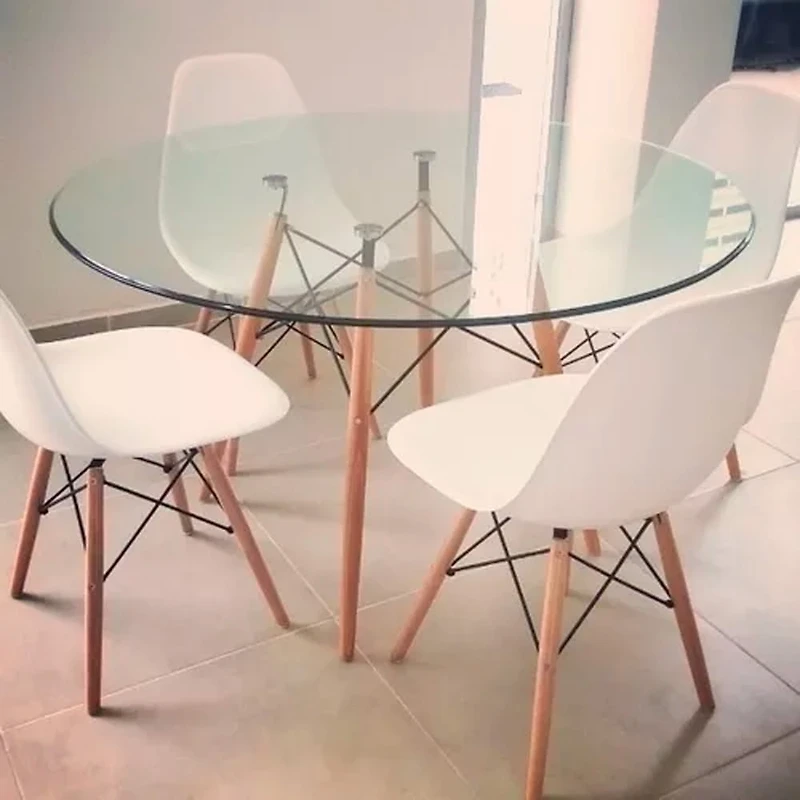 Heavenly Collection | Eiffel Glass Dining Table 32” Diameter for Dining Rooms or Outside Spaces