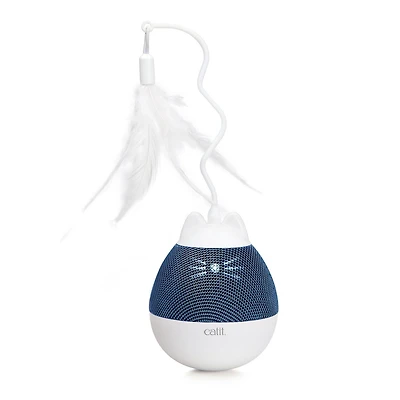 Catit PIXI Spinner Electronic Cat Toy, White & Blue