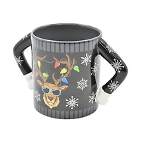 HOLIDAY TIME REINDEER DESIGN UGLY SWEATER MUG