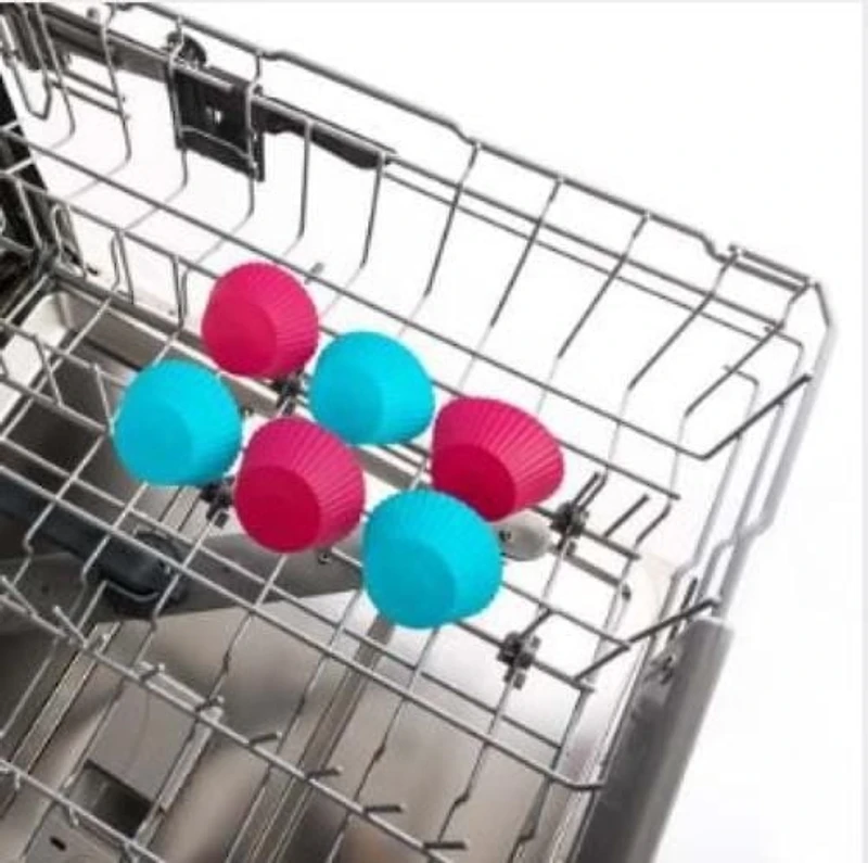 Trudeau Set of 12 Standard Silicone Muffin Cup Liners, 12pk Tropical Fuchsia Cups