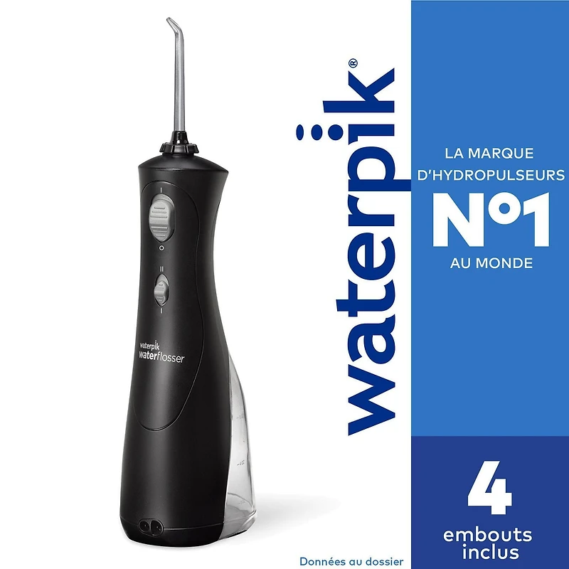 Waterpik Cordless Plus Water Flosser Black, Cleans deep between teeth