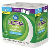 Great Value Ultra Essuie-tout, 6 équivalant à 8 rouleaux