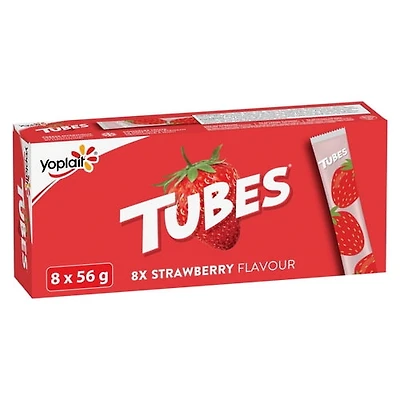 Yoplait 1% Yogurt Tubes, Strawberry, Kids Snacks, 56 g, 8 ct, 8 x 56 g