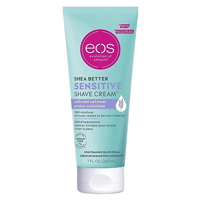 eos Shea Better™ Sensitive Moisturizing Shaving Cream, Unscented, Colloidal Oatmeal, 24H Moisture