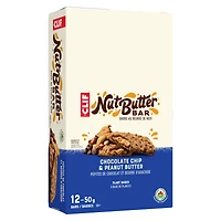 CLIF Nut Butter, barre aux pépites de chocolat et beurre d’arachide, biologique, sans arômes artificiels 50 g (emballage de 12)