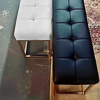 Banc en velours beige de la collection Heavenly, banc en velours avec acier inoxydable doré, banc en acier inoxydable, banc poli, banc en velours, banc doré, banc d'entrée