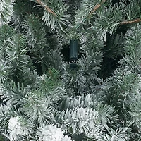Holiday Time 9' Pre-lit Flocked Frisco Pine Christmas Tree, Green