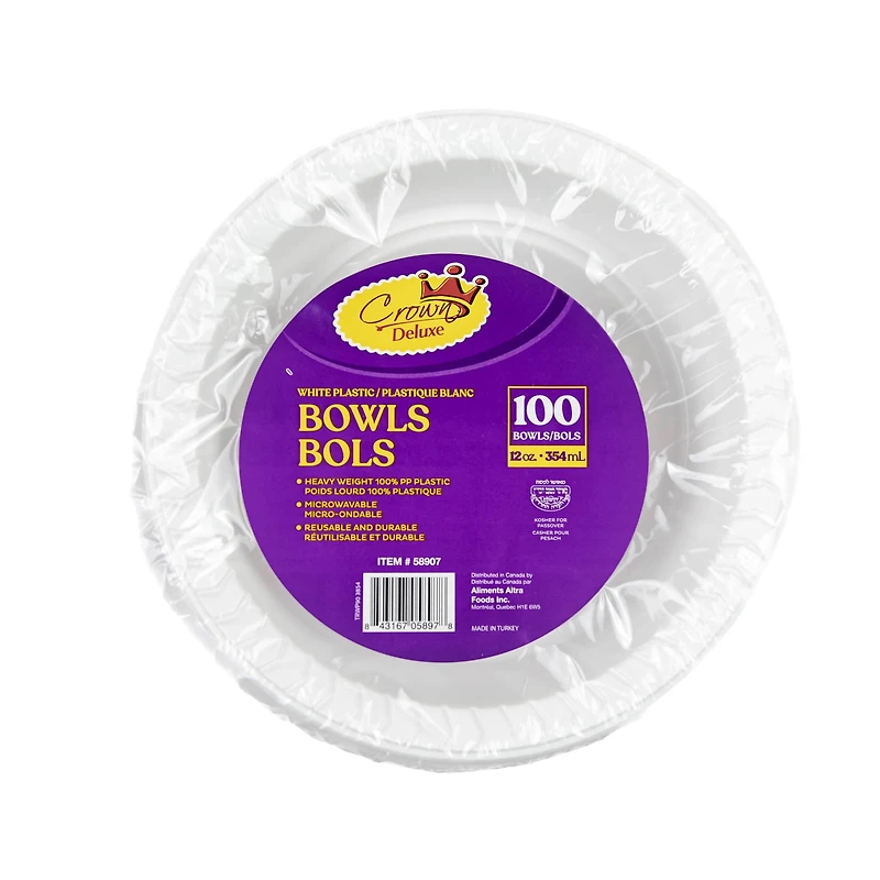 PLASTIC BOWLS 12OZ - FRENCH E-ALTRA BOLS EN PLASTIQUE