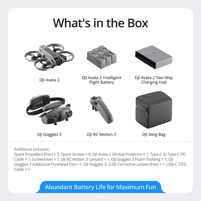 DJI Avata 2 Fly More Combo (Trois Batteries)