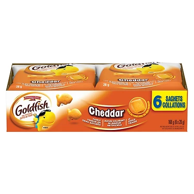 Goldfish® Cheddar Crackers Snack Packs, 6 x 28g Snack Packs, Cheddar 6 x 28g