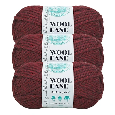 Fil Lion Brand Wool-Ease® Thick & Quick® Bordeaux Fil #6 Super Bulky de acrylique/laine, 170g/ 97m, 3-CT