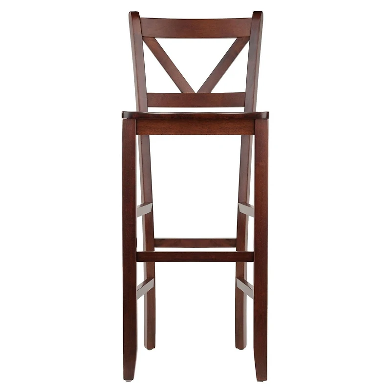 Table haute ronde Fiona 3 pièces avec 2 tabourets de bar à dossier en V de Winsome - 94385