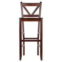 Table haute ronde Fiona 3 pièces avec 2 tabourets de bar à dossier en V de Winsome - 94385
