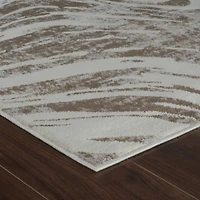 Tapis d'interieur abstrait Rug Branch Nomad, beige marron, cotier - Salon, chambre, salle a manger et cuisine