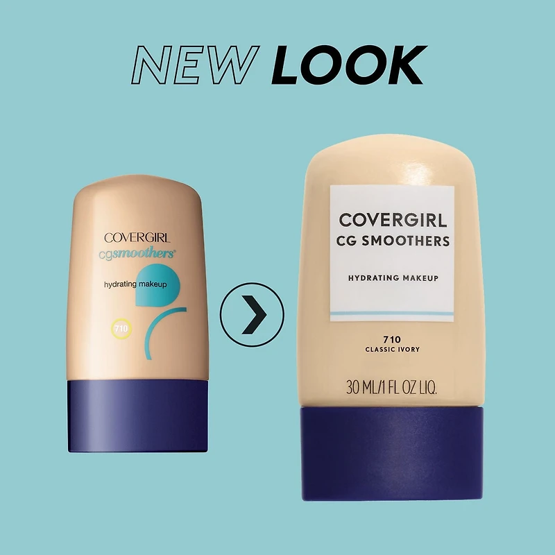 COVERGIRL Fond de teint hydratant Smoothers, sans huile, n'obstrue pas les pores, 11 heures d'hydratation, convient aux peaux sensibles