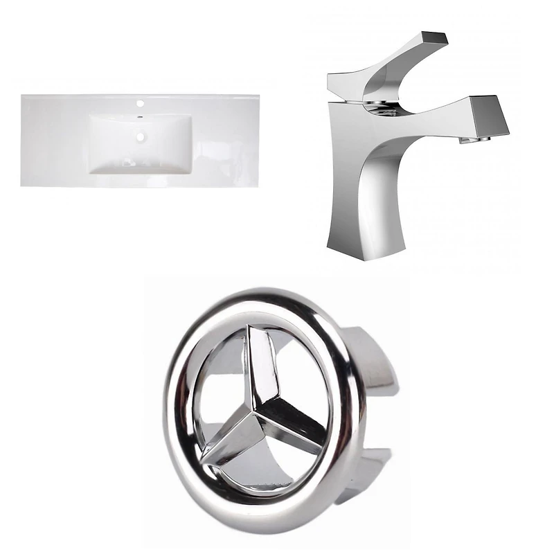 48.75-in. W 1 Hole Ceramic Top Set In White Color AI-24629