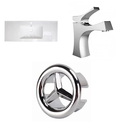 48.75-in. W 1 Hole Ceramic Top Set In White Color AI-24629