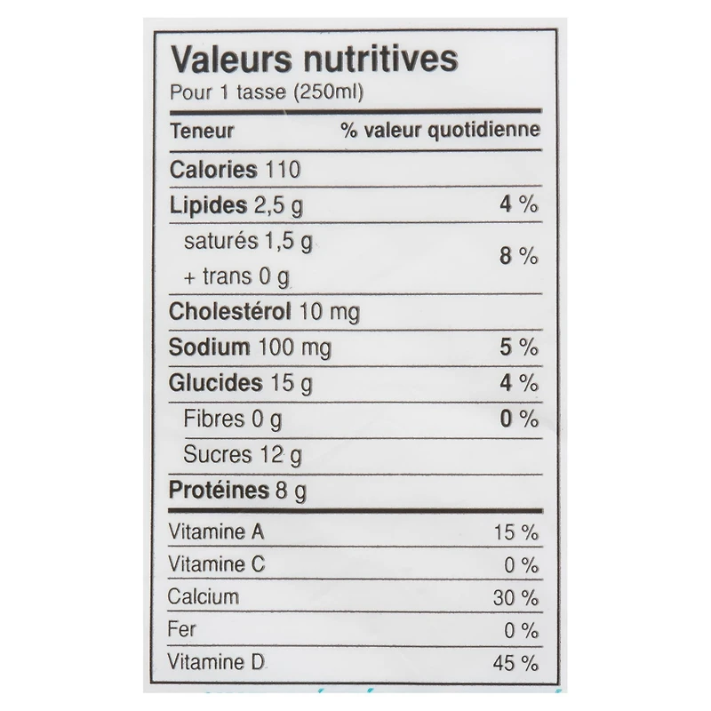Lait partiellement écrémé 1 % Northumberland 4 L en sac