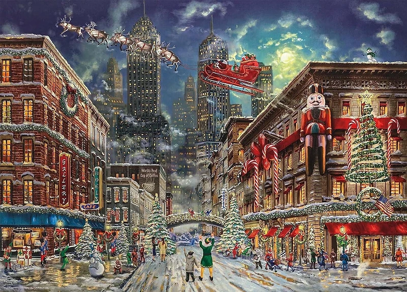 Puzzle en bois entrelacé de 1000 pièces Ceaco Thomas Kinkade Elf pour adultes à partir de 14 ans
