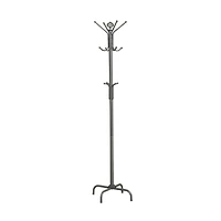 Monarch Specialties Coat Rack, Hall Tree, Free Standing, 12 Hooks, Entryway, 70"h, Bedroom, Metal, Grey, Contemporary, Modern