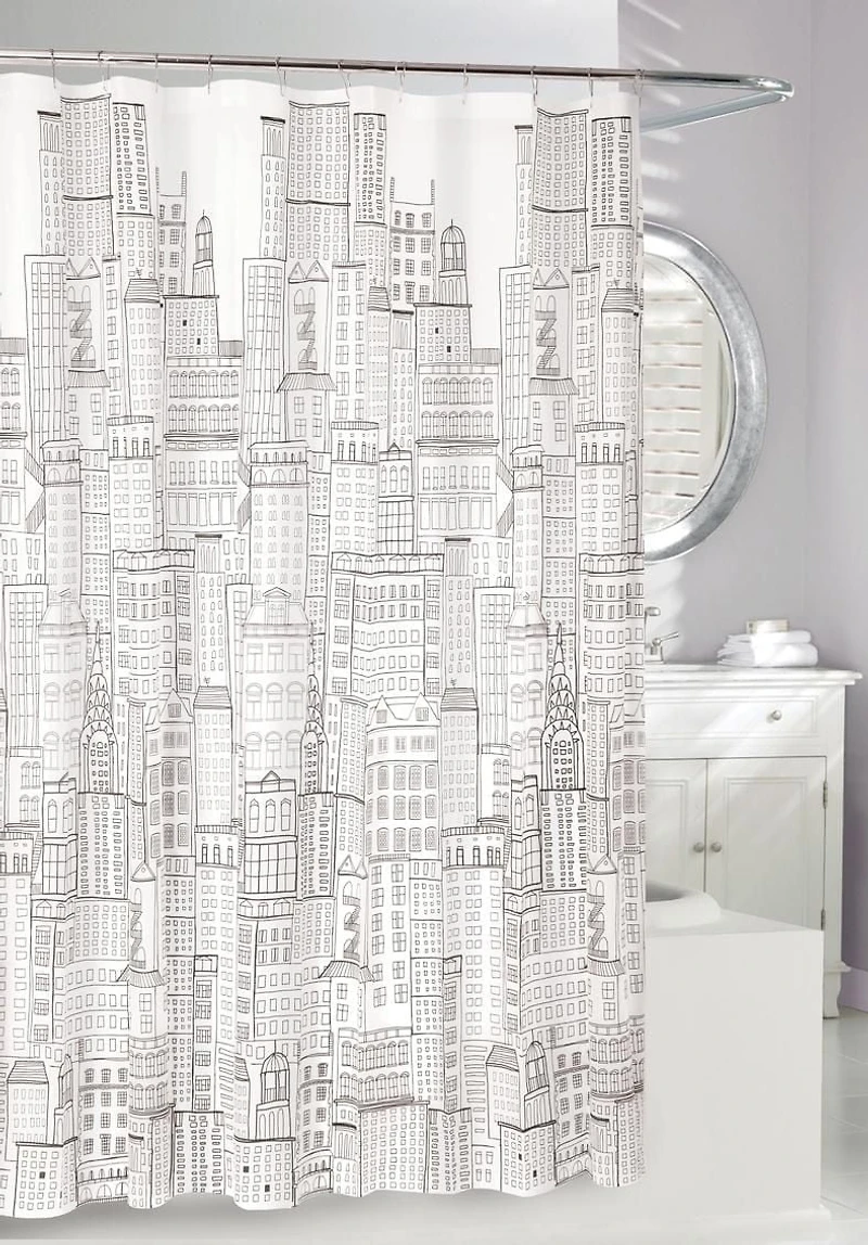 MODA CITY SCAPE PEVA SHOWER CURTAIN
