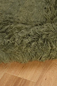3A Flokati 2000gr 9' x 12' Area Rug, Olive