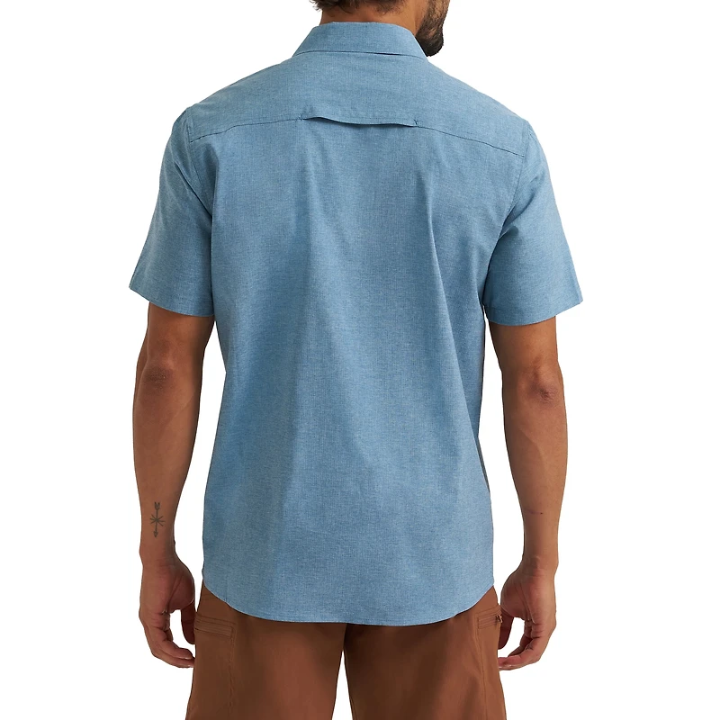 Chemise pour hommes Wrangler® à manches courtes, inspirée de l'Ouest, avec une seule poche