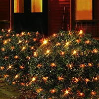 50-Count Twinkling Orange LED Net Lights, Indoor/Outdoor Halloween, by Way To Celebrate