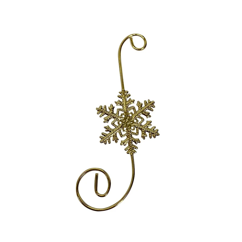 HOLIDAY TIME 10CT GOLD METAL SNOWFLAKE HOOK ORNAMENT