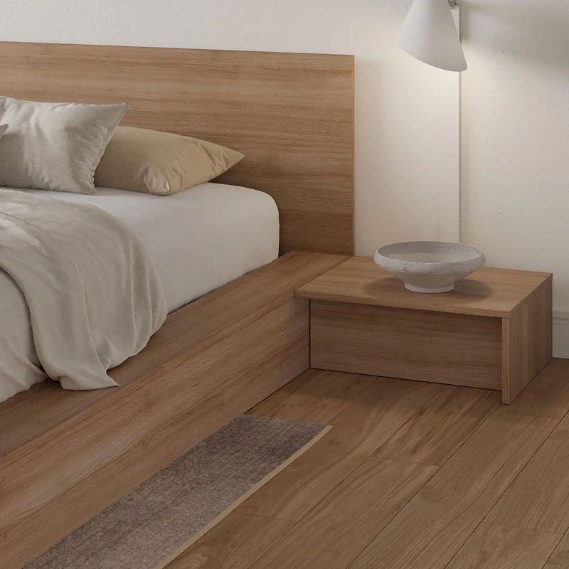 Ensemble de chambre à coucher Kanso 4 pièces avec lit queen size et plateforme basse