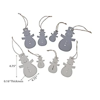 Christmas 4Pk Wood Ornaments Snowman - Set of 4