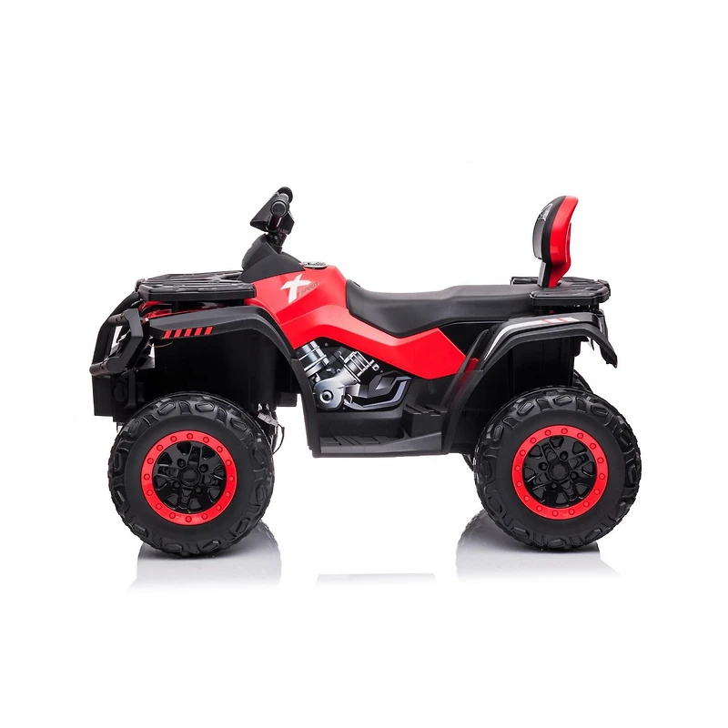 KidsVIP Titan Edition améliorée 24 V pour enfants 4 × 4 Quad avec pneus en caoutchouc, siège en cuir et musique