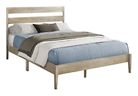 Monarch Specialties Bed, Queen Size, Frame Only, Platform Bed, Bedroom, Grey Wood Frame, Grey Solid Wood Legs, Contemporary