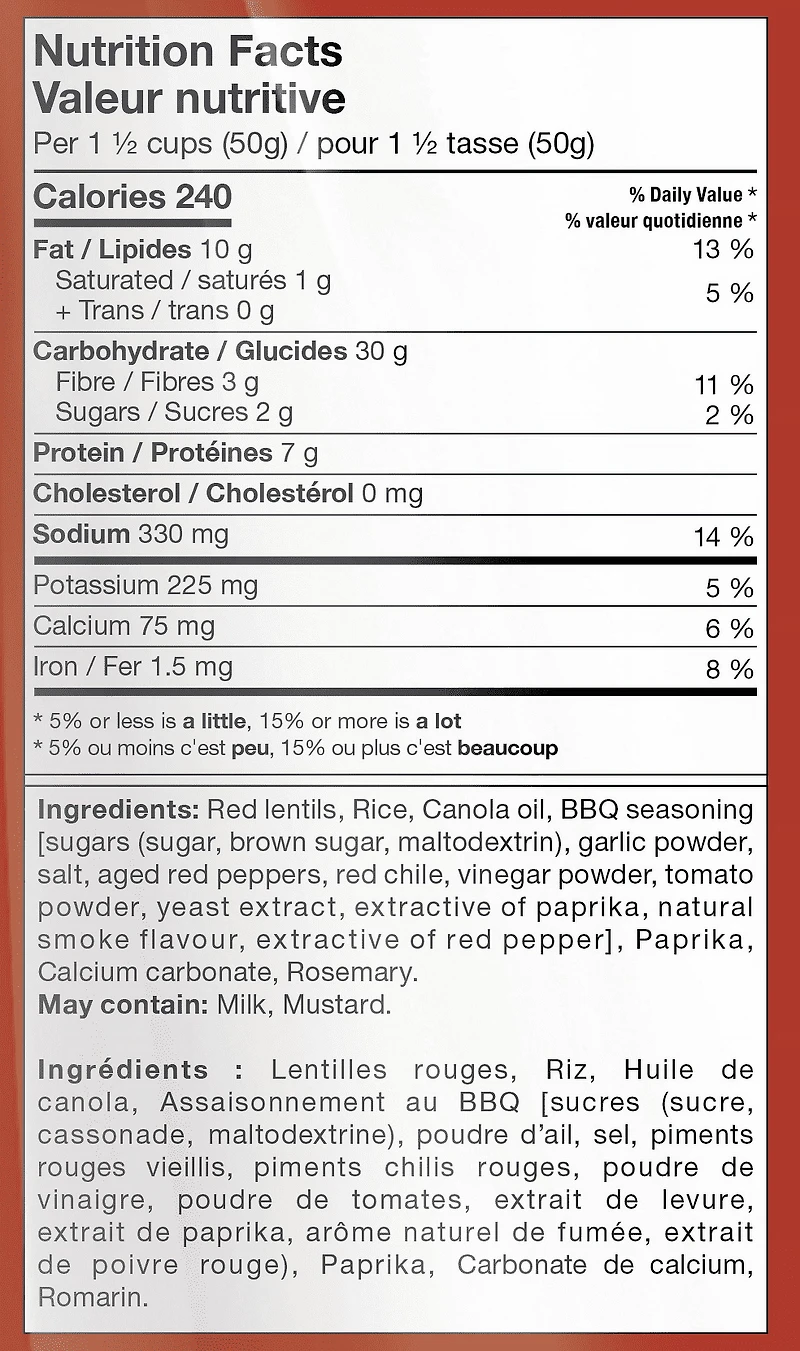 Harvest Snaps Crunchy Loops Kick'n Barbecue 71g Harvest Snaps Crunchy Loops Baked Red Lentil Snacks, Kick’N BBQ, Sans gluten