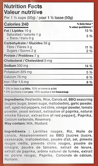 Harvest Snaps Crunchy Loops Kick'n Barbecue 71g Harvest Snaps Crunchy Loops Baked Red Lentil Snacks, Kick’N BBQ, Sans gluten