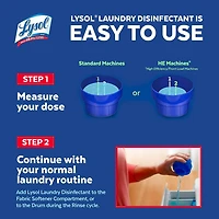Lysol Désinfectant pour lessive, éliminateur d'odeurs, 0 % d'eau de Javel, élimine les germes que les détergents peuvent laisser derrière eux, 1.2 l