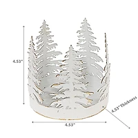 Bougeoir Arbre Circulaire En Métal Blanc