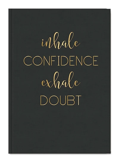 Markings By C.R Gibson Journal à reliure moyen "Confidence" gris foncé