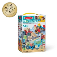 Melissa & Doug Blockables™ Vehicles Snap And Play, Mix And Match Connectable Wooden Building Blocks Play Set Toy for Preschool Boys And Girls (54 Pcs) - FSC Certified