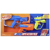 Nerf N Series Triple Action Pack, 3 Blasters, 12 Nerf N1 Darts Compatible Only with Nerf N Series Blasters, Ages 8 and up