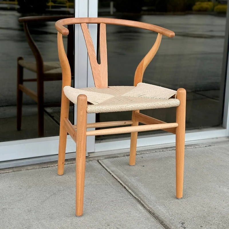 Heavenly Collection | Chaise de salle à manger Wishbone en bois naturel pour cuisine ou salle à manger