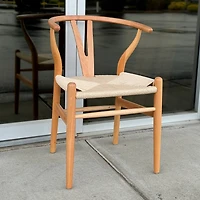 Heavenly Collection | Chaise de salle à manger Wishbone en bois naturel pour cuisine ou salle à manger