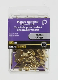 Brass Plated Picture Hanging Value Pack 50 Pieces