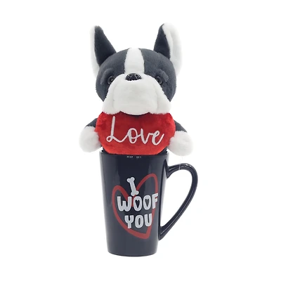 Bulldog Plush and Valentine Mug Two-Piece Set, Way to Celebrate