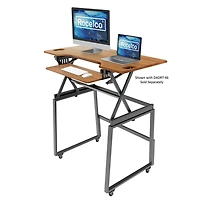 Rocelco Support de plancher de bureau debout mobile - Pieds de poste de travail assis debout pour bureau à domicile roulant pour DADR-40 et DADR-46