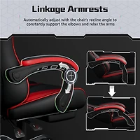 Fullfurnique Ergonomic High Back Gaming Chair with Slide Out Footrest, Black/Red