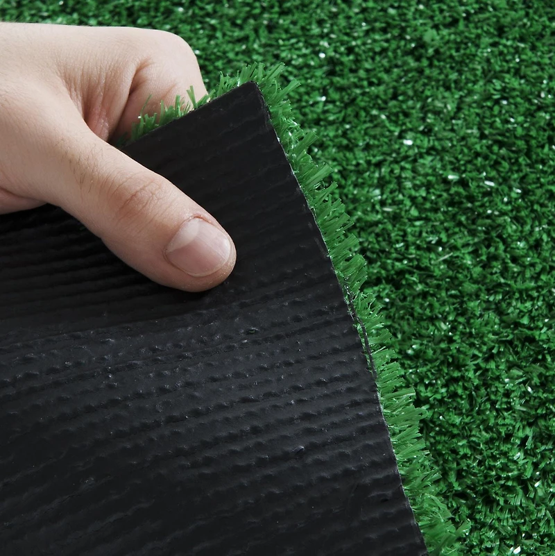 Garden Grass Collection Solid Design Rug, Green