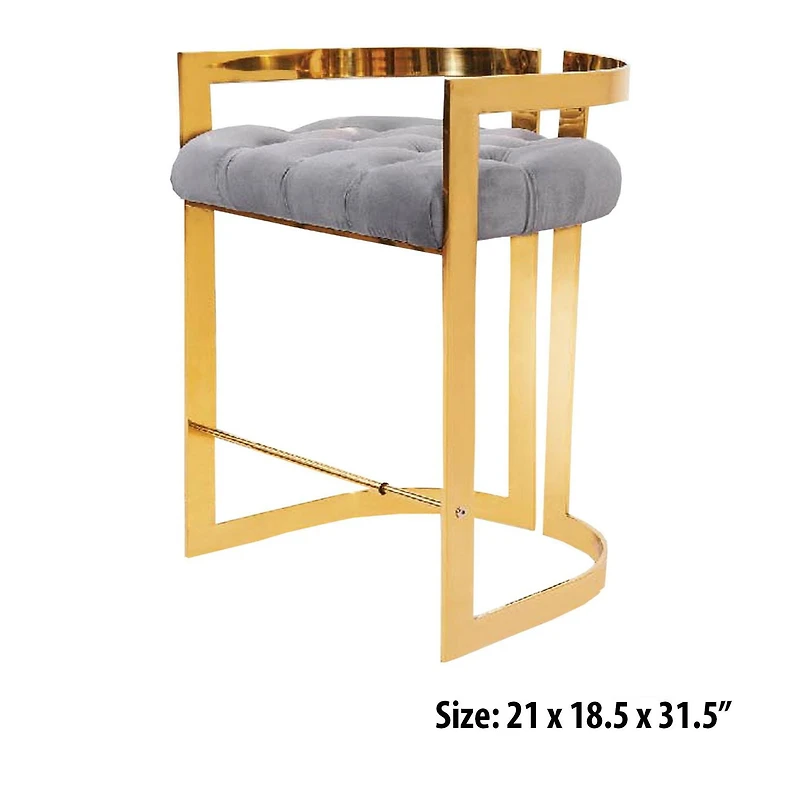 Chaise de Pub Canadienne Lynda Gris Or