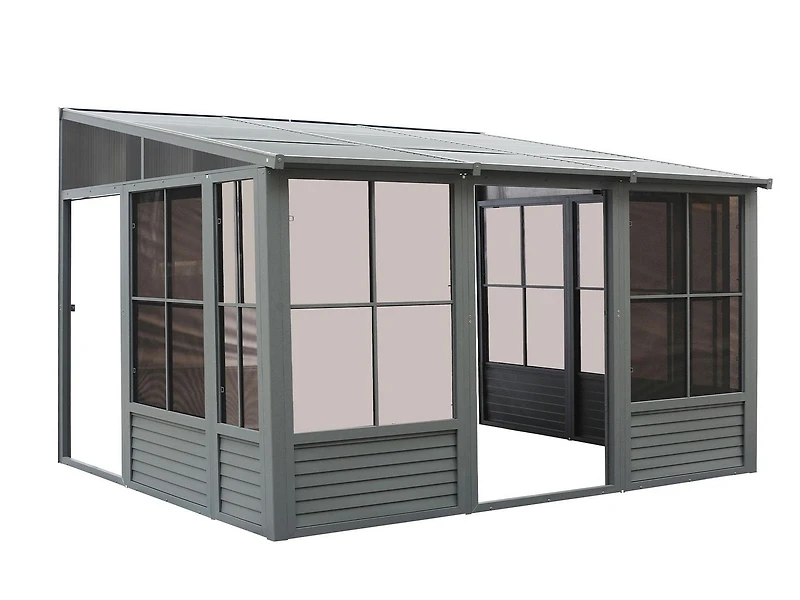 Gazebo Penguin Florence Add-A-Room with Metal Roof 10 ft. x 12 ft. in Slate